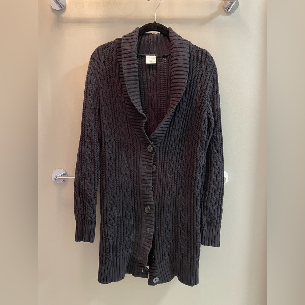 Black long cardigan from Motherhood Maternity, size S